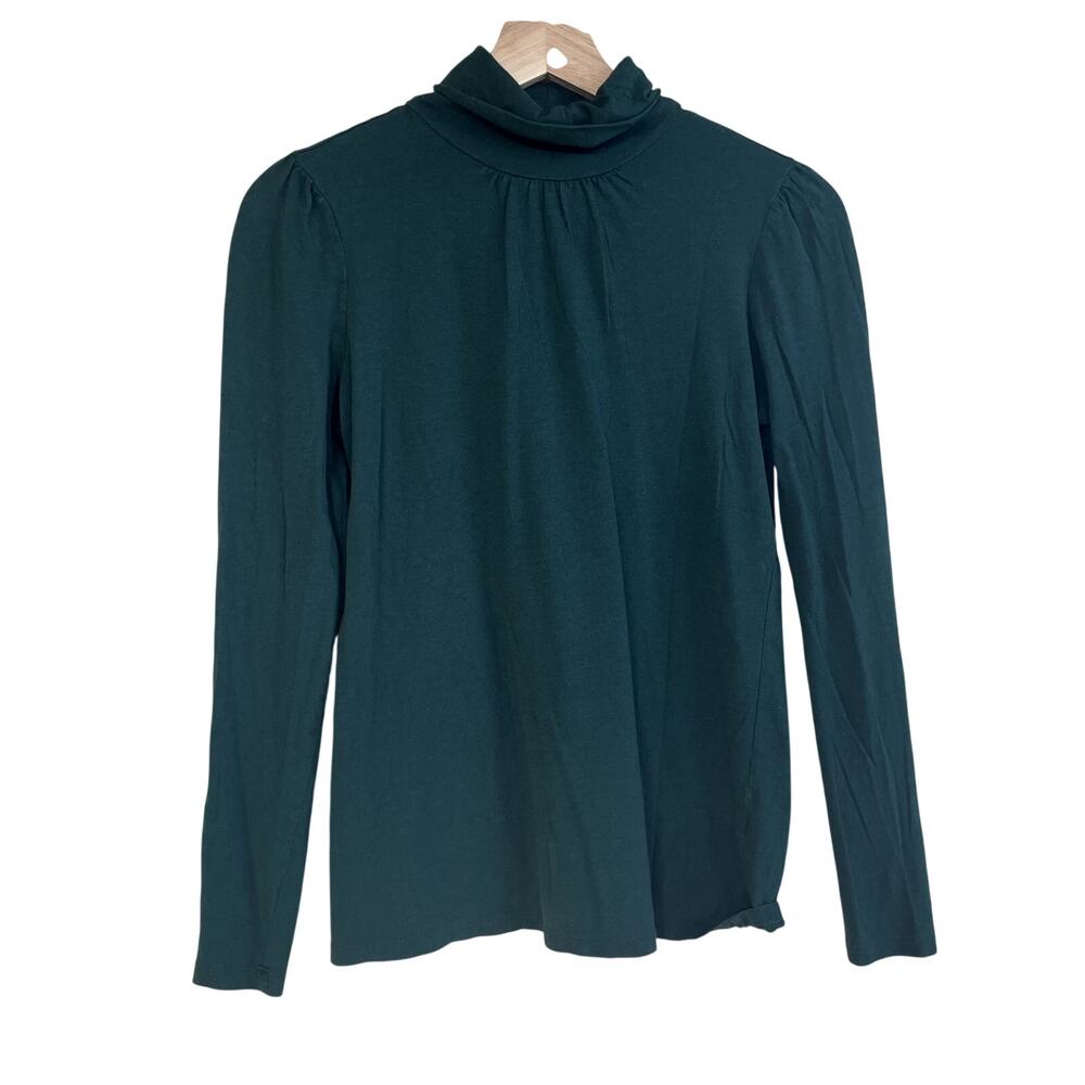Gap green turtleneck sweater top casual women's size S cotton modal shirt